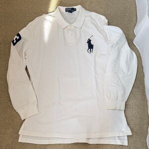 Polo by Ralph Lauren White Long Sleeve Polo Shirt